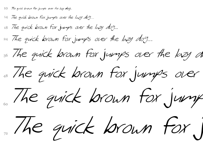 SF Scribbled Sans font waterfall